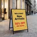 A Frame Sign 36x48, Heavy Duty Double-Sided Metal Sidewalk Sign, Frame Only