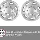 16 Inch Silver Hubcaps 4-Piece Set Fit for 1997-2023 Ford E-Series E350 E450 Vans,Truck & Econoline,Replaceable Hubcaps F8UZ1130AA F7UZ1130AA