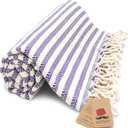 Bazaar Anatolia Turkish Beach Towel  100% Cotton, Quick Dry, Sand Free Decor Towel for Bathroom and Camping  Oversized 71x39 Inches  Arpa Purple
