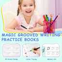 Grooved Handwriting Practice for Kids, Magic Grooved Writing Practice Books, 7 Reusable Tracing Workbooks for Preschool & Kindergarten, Learn Letters & Numbers for Ages 38 (7)