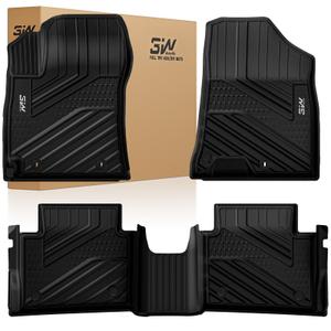 3W Floor Mats for Hyundai Kona 2024-2026, Gas Models Only, Custom Fit TPE