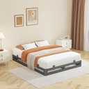 6 Inch Queen Bed Frame with Rounded Corner and Squeak Free U-Slot Design, Metal Platform Bed Frames 6 Non-Slip Guards, 3500lbs Heavy Duty Steel Slat Support, No Box Spring Needed, Black