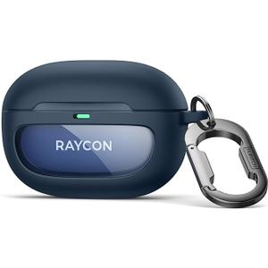 SURITCH Case for Raycon Everyday Earbuds Classic Headphones, Shockproof Magnetic Case for Raycon Bluetooth Headset True Wireless Earbuds, Protective Cover with Magnetic Lid Lock & Carabiner, Navy
