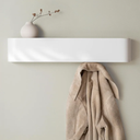 Wall-Mounted Coat Rack 'Toke' - Modern Design Coat Rack with Hidden Wall Hooks - Solid Wood Veneer Panel Coat Hanger - White, 8 Hooks