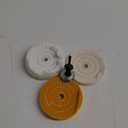 SCOTTCHEN 4" Buffing Polishing Wheel - 1/4" Handle, 1/2" Arbor Hole, Fine, Ultra Fine, Treated Yellow Cotton - 3 Pcs