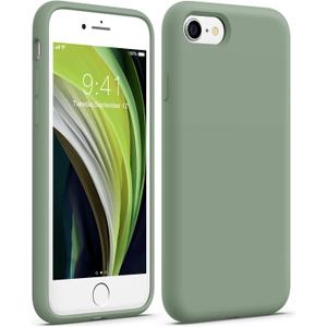 AOTESIER Compatible with iPhone SE 2020/ 2022 and iPhone 7/ 8 Case 4.7 inch, Silky Touch Premium Soft Liquid Silicone Rubber Anti-Fingerprint Full-Body Protective Flexible Bumper Case (Calke Green)