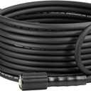 YAMATIC Pressure Washer Hose 25FT Super Flexible 1/4" M22 Power Washer Hose Replacement for Ryobi Troy Bilt Greenworks UberFlex High Pressure washer Hoses, 3200 PSI (Black)