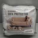 Reversible Sofa Covers Couch Cover Furniture Protector for Dogs Elastic Straps Water Resistant(Sofa,White/White)