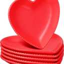 Meanplan 6 Pcs Heart Shaped Plates Ceramic 6.9 Inches Salad Ceramic Graduation Plates Dinner Heart Shaped Serving Dish Dessert Elegant for Kitchen Steak Snacks(Red)