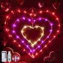 13 Inch Valentines Lights, Valentines Day Decorations with 8 Modes Timer Remote for Valentines Day, Wedding, Proposal, Party Decorations(1 Pack, Heart)