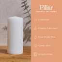 Simply Soson White Pillar Candles Bulk - 2.75x6 Inch, Set of 6 Unscented Pillar Candles, Elegant Tall Pillar Candle, Round Cone tip Pillar Candle for Home Decor, Dinner, Wedding, Party