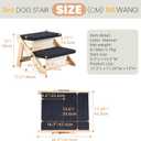 MEWANG Wood Pet Stairs & Ramp for Small/Medium Dogs and Cats, Aging Pets 2-in-1 Foldable, Portable, Non-Slip Pet Ladder for Tall Beds, Couches,CarsHolds Up to 220 lbs (17.3" L x 17.2" W x 13.0" H)