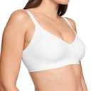 Warner's Women's Easy Does It Underarm-Smoothing with Seamless Stretch Wireless Lightly Lined Comfort Bra Rm3911a, White, L