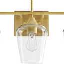 VONLUCE Bathroom Vanity Light, 3-Light Bathroom Light Fixture Over Mirror, Vanity Light Fixtures with Clear Glass, Modern Wall Sconce for Bathroom Bedroom Hallway Kitchen, Brushed Gold