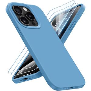 for iPhone 15 Pro Case Liquid Silicone Slim Shockproof Protective Cover 6.1 Inch Anti-Scratch Drop Protection,Cornflower