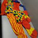 7 Piece Adult Clown Costume Set with Wig, Hat, Nose, Gloves, Shoes, Bag for Halloween Parties, L