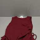 Wenrine Women's Ruched Bodycon Mini Dress Sleeveless Crewneck Drawstring Party Club Dress, Large