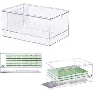 Empty Acrylic Mahjong Case Mahjong Storage Box for American Tiles and Mahjongs Cards Transparent Display Box for Mahjongs Tiles Accessories Supplies (Large,3 Compartment)
