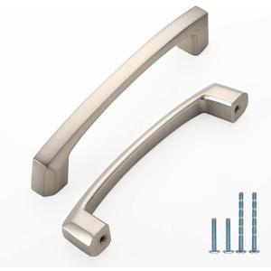 10 Pack 4 Inch(102mm) Kitchen Cabinet Handles Brushed Satin Nickel Cabinet Pulls Kitchen Cabinet Hardware Drawer Pulls for Dresser Cupboard Wardrobe