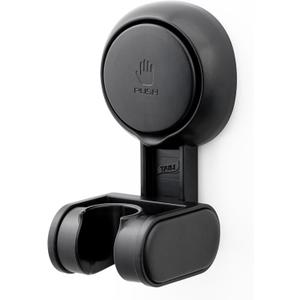 TAILI Shower Head Holder Suction Cup No Drilling Waterproof Shower Head Bracket Height Angle Adjustable Shower Head Hanger for Bathroom Wall Mounted, Towel Wand for Showerhead Holder Removable,Black