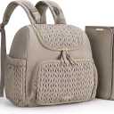 mommore Diaper Bag Diaper Backpack Stylish Baby Backpacks Travel Mini Maternity Bags with Insulated Pockets, Changing Pad, Stroller Straps (Brown Taupe)