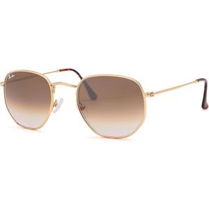 Pro Acme Small Square Sunglasses for Women Men 100% Real Glass Lens Hexagonal Frame (C10 | Gold | Gradient Brown)