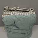 PURE ERA King Sheet Set 100% Washed Cotton Gingham Bed Sheets King Size,4 Pieces Set, Soft,Breathable, Durable,Linen Feel - 15" Deep Pocket - Checked Sage Green