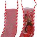 Fun Express Mini Christmas Stockings Bulk 10 Pack - Red Mesh Holiday Stockings for Kids Classroom Party Favors | Small 12 Inch Plastic Goody Bags for Candy & Treats | Christmas Party Decor Supplies