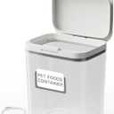 LivLab Mker Dog Food Storage Container 5 lbs Airtight Pet Food Storage Containers with Lids, Cat Food Container, BPA Free, Rice Container, Flour Dispenser(6 lbs), white