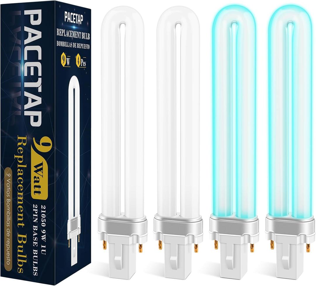 PACETAP 4 Pack 21050 9W U Shape Bulbs Replacement Compatible with DynaTrap Models DT3009, DT3019 and DT3039
