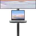 suptek Mobile TV Cart for 21-60 Inch LCD LED Flat/Curved Panel Screen TVs Max VESA 400x400 with Laptop Shelf Holds up to 77lbs, ML55B (Black)