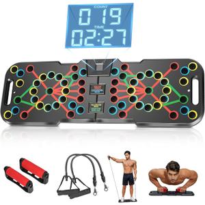 Push Up Board, with Automatic Count & Timer, 41 Push Up Bar, Updated Foam Handles, Portable Home Workout Equipment, Push Up Strength Training Equipment Push Up Board, with Automatic Count & Timer, 41 Push Up Bar, Updated Foam Handles, Portable Home Workout Equipment, Push Up Strength Training Equipment