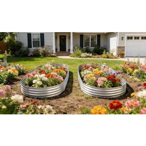 9 ft x 3 ft Raised Garden Bed Metal Elevated Planter for Vegetable Flower Herb (2pk)