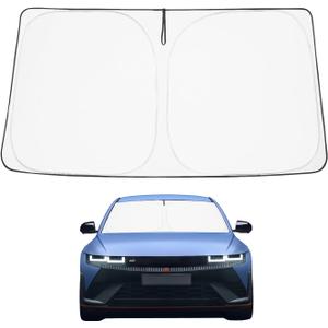 Proadsy 2025 Upgrade Windshield Sun Shade Custom Fit Hyundai Ioniq 5 2022-2024 2025 4-Layer Foldable Front Sunshade Protector Sun Visor Blocks UV Rays Keep Car Cooler Accessories
