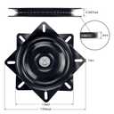 6 Inch Heavy Duty Swivel Plate, 360 Degree Rotating Turntable Base with Ball Bearings for Bar Stool, Chair, Recliner, Boat Seat (Black)