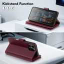 Compatible with iPhone 16 Pro Max Wallet Case with Card Holder,Women Men RFID Blocking PU Leather Folio Flip TPU Protective Cover Credit Card Slots,Phone Case for Apple 16 Pro Max,Wine Red