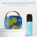 Dinosaur Karaoke Machine for Kids,Portable Bluetooth Speaker with Wireless Microphone,Kids Music Player Toys for Boys,3,4, 5, 6, 7, 8+ Years Old, Teens Birthday (Yellow Dinosaur)