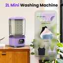 Underwear Washing Machine, Rechargeable Portable Mini Washer Machine with 2L Cup Capacity for Bra Underwear Socks Home Hotel Apartment RV Travel (Purple).