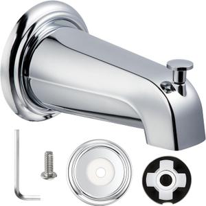 Dreyoo Slip On Diverter Tub Spout with Metal Cover Ring and Foam Gasket, Compatible with Kohler GP85556-CP, Bathroom Bathtub Faucet Set Replacement Fits 1/2'' Copper Water Tube (Polished Chrome) Dreyoo Slip On Diverter Tub Spout with Metal Cover Ring and Foam Gasket, Compatible with Kohler GP85556-CP, Bathroom Bathtub Faucet Set Replacement Fits 1/2'' Copper Water Tube (Polished Chrome)