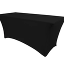Ultimate Textile 5 ft. Fitted Spandex Table Cover - Fits 18 x 60-Inch Rectangular Tables, Black