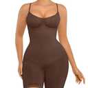 FeelinGirl Shapewear Bodysuit for Women Tummy Control Faja Seamless Hip Enhancer Thigh Slimmer Body Shaper Coffee Brown XL/XXL