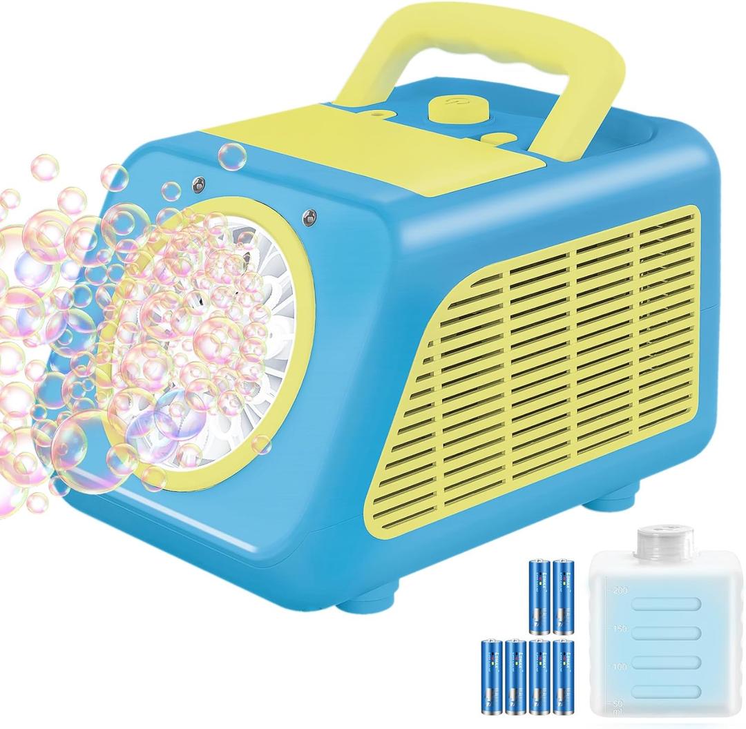 Bubble Machine Automatic Blower for Kids: Bubble Marker for Parties Battery Operated Bubble Machine for Toddlers | 20000+ Bubbles Per Min with 2 Speed Levels - Outdoor Toys for Birthday Wedding (Green)