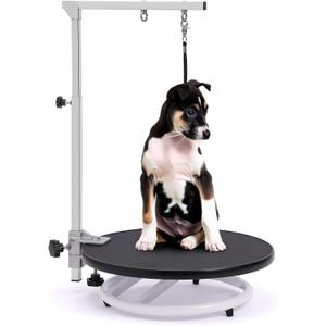 Dog Grooming Table for Dogs at-Home - 360 Rotating Medium Small Dog Grooming Table Adjustable Grooming Arm Includes Grooming Arm, Loop Noose (black)