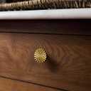 5 Pack Antique Brass Cabinet Knobs Vintage Flat Drawer Pulls Kitchen Cupboard Bathroom Dresser Cabinet Hardware Handles Zinc Alloy