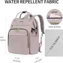 EMPSIGN 15.6 Inch Laptop Backpack for Women, Computer Travel Business Work Bag, Water Repellent College Casual Daypack with USB Port, Dusty Pink