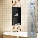 Neodrain No Tile Shower Niche Insert Tile Ready, Black Recessed Wall Niche for Shower Organizer(Inner Size 12"x24") - Stainless Steel Built-in Bathroom Shelf, No Tile Needed, Matte Black