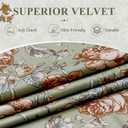 StangH Sage Green Velvet Curtains 84 inches Long, Floral Patterned Vintage Home Decor Thermal Insulated Privacy Window Treatments for Living Dining Room, W52 x L84, 2 Panels