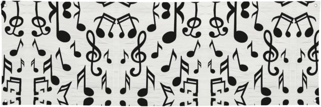 Black White Music Note PrintPersonalized logos for fashion banners, business, birthdays, weddings, events, outdoor and indoor use