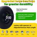 MAXROLLORS (2 Pack) 11x4.00-5 Lawn Mower Tires Flat Free and Wheel Assembly