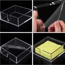 Acrylic Cocktail Napkin Holder for Table, Clear Beverage Napkin Holder Square Rectangle for Dinner, Kitchen, Bathroom, Restaurant, Bar (2 Pieces, 5.5 x 5.5 Inch)
